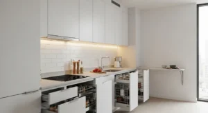 slim kitchen cabinets for compact storage solutions