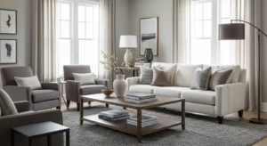 balanced tones in japandi living room design
