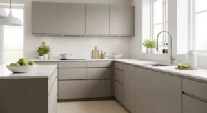 minimal decor taupe kitchen for clean aesthetic