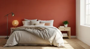 terracotta bedroom color scheme adding warmth and coziness