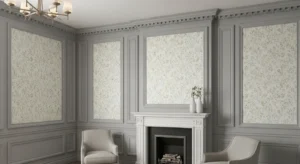 wall molding with wallpaper adding texture and style