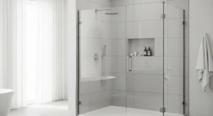 frameless shower door for sleek modern bathroom