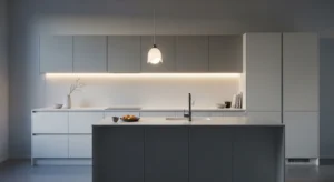 matte finish cabinets in scandinavian kitchen design