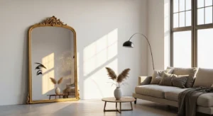 mirror in small shed house making space look bigger