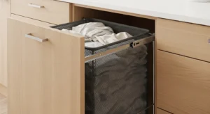 pull out laundry hamper for hidden storage
