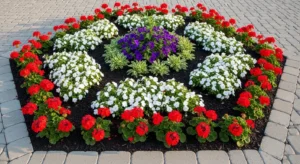 flower bed with clean edging creating polished front yard look