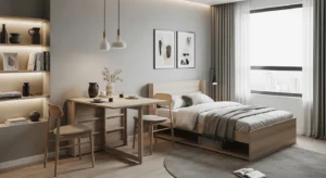 multi functional furniture in shed house saving space