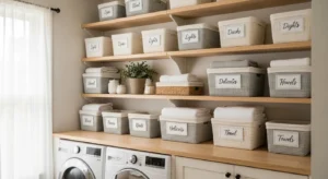 laundry room storage baskets for organized and clutter free space