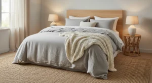 linen tone bedroom creating soft natural aesthetic