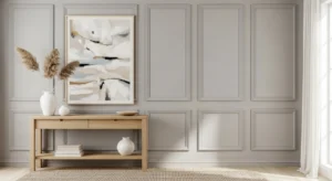 grey wall molding creating modern elegant atmosphere
