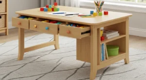 play table with storage in kids playroom for activities