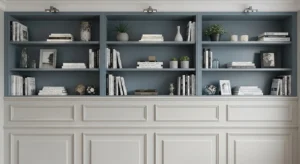 wall molding with shelves adding function and style