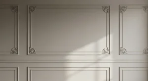 neutral painted molding creating soft cohesive look
