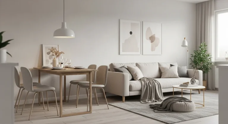 small living room dining room combo with sofa and dining table showing space saving layout ideas for small homes