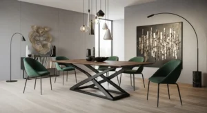 statement dining table as focal point in modern dining room