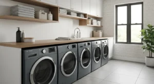 laundry room countertop for folding clothes in small space