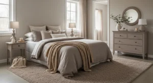 taupe bedroom color scheme with cozy neutral tones
