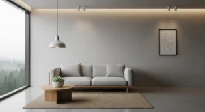 minimal living room lighting with clean and simple setup
