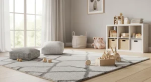 soft rug in kids playroom creating cozy play zone