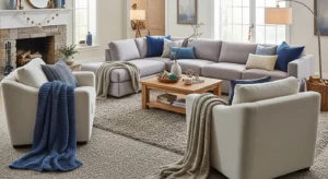oversized seating in french country living room