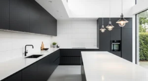 charcoal kitchen cabinets creating bold modern contrast