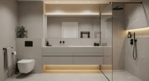 greige bathroom color combining grey and beige tones