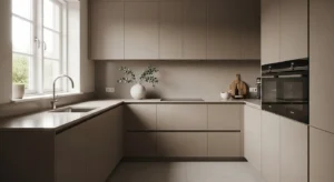 taupe kitchen color adding depth and warmth to space