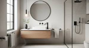 black bathroom fixtures creating contrast in modern design