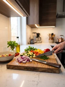 Under cabinet LED lighting for a brighter kitchen workspace