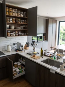 Kitchen storage compared with countertop organization