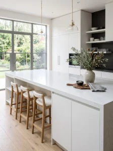 Minimal kitchen island with plenty of empty counter space