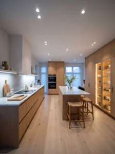 Three layers of kitchen lighting including ambient task and accent lighting