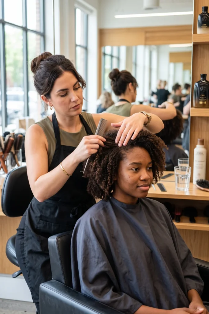 Professional salon blowout showing why hair looks better immediately after a salon visit.