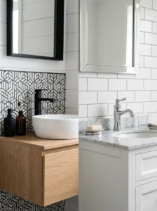 Comparison of trendy and timeless bathroom design elements