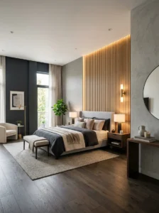 Modern bedroom showcasing popular accent wall ideas and bedroom styling inspiration