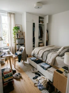 Bedroom showing the importance of proper storage beyond decluttering