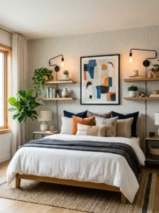 Collection of stylish headboard alternatives in modern bedrooms.