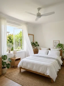 Fresh and well-ventilated bedroom with healthy airflow.