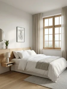 Modern bedroom that feels stuffy due to poor overnight ventilation.