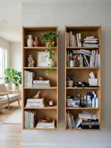 Decorative bookshelf objects versus clutter