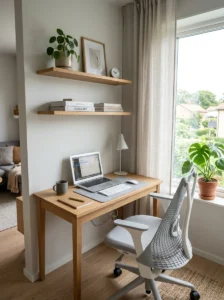 Large indoor plants decorating an empty room corner.
