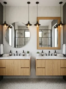 Framed and frameless bathroom mirror comparison