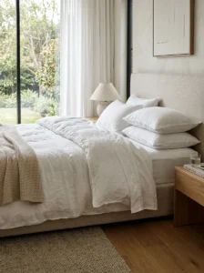 Breathable bedding materials that help reduce trapped heat.