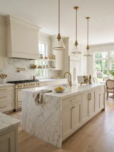 Kitchen with matching hardware and coordinated finishes