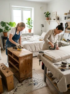 Alt Text: Comparing trendy bedroom decor with timeless bedroom design