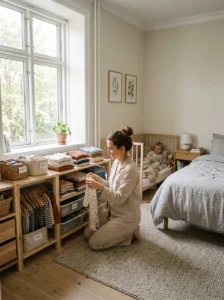Minimalist organization helping families reduce daily decisions