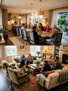 Shared living and dining room designed for comfortable entertaining