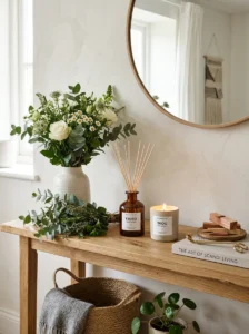 Using subtle home fragrance for a welcoming atmosphere.