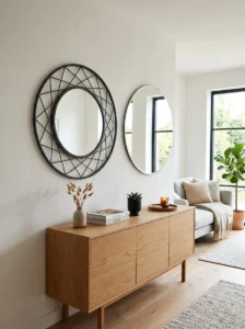 Frameless mirror compared with a framed mirror.