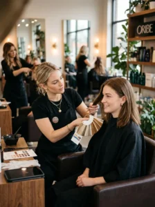 Alt Text: Reviewing a hair care routine to identify the cause of greasy hair.